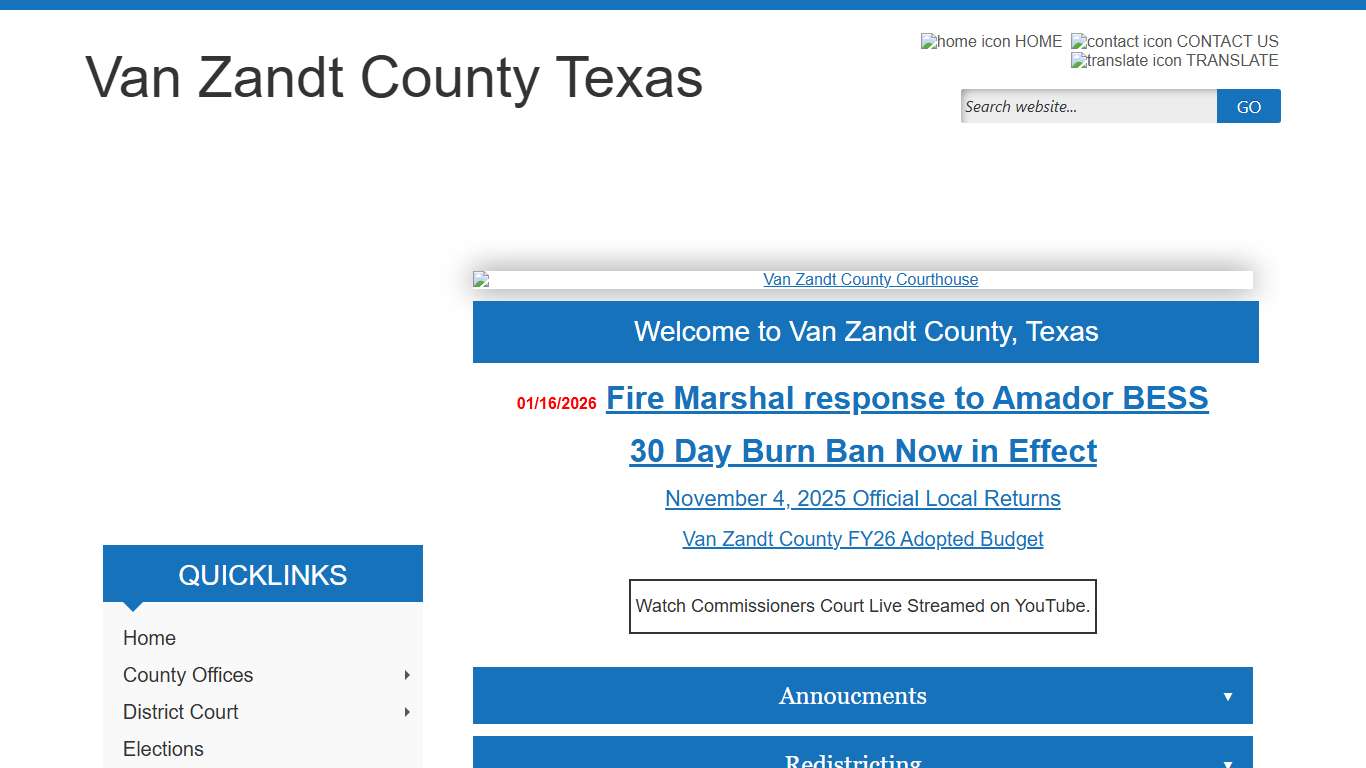 Home Page - Van Zandt County